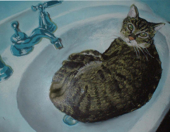 I painting I did of one of my wife's beloved cats for our anniversary.