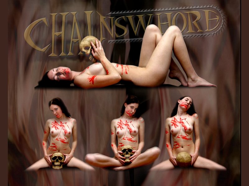 Wallpaper featuring Morgueazm's official mascot; The Chainswhore, a.k.a. Mandy, beautiful Morgueazm Mistress and good friend of the band.