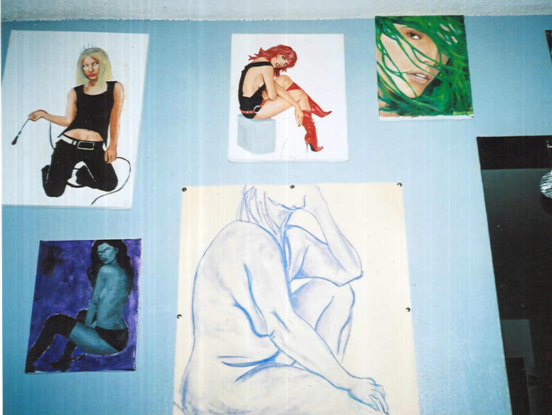 a few small canvases i was working on. also an old pastel nude from high school.